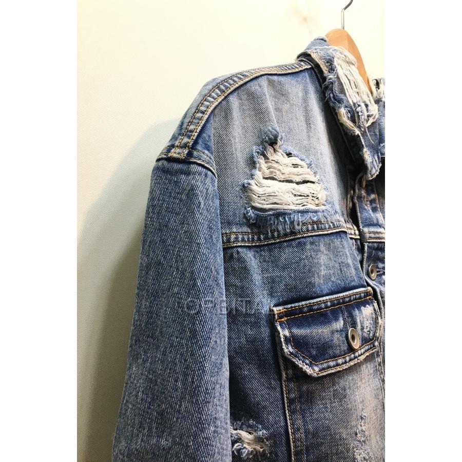 LEGENDA 経堂) レジェンダ ダメージ加工 クラッシュ デニムジャケット  