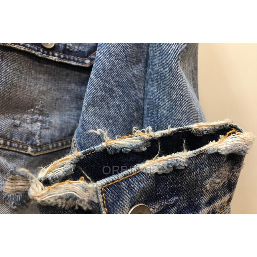 LEGENDA 経堂) レジェンダ ダメージ加工 クラッシュ デニムジャケット  