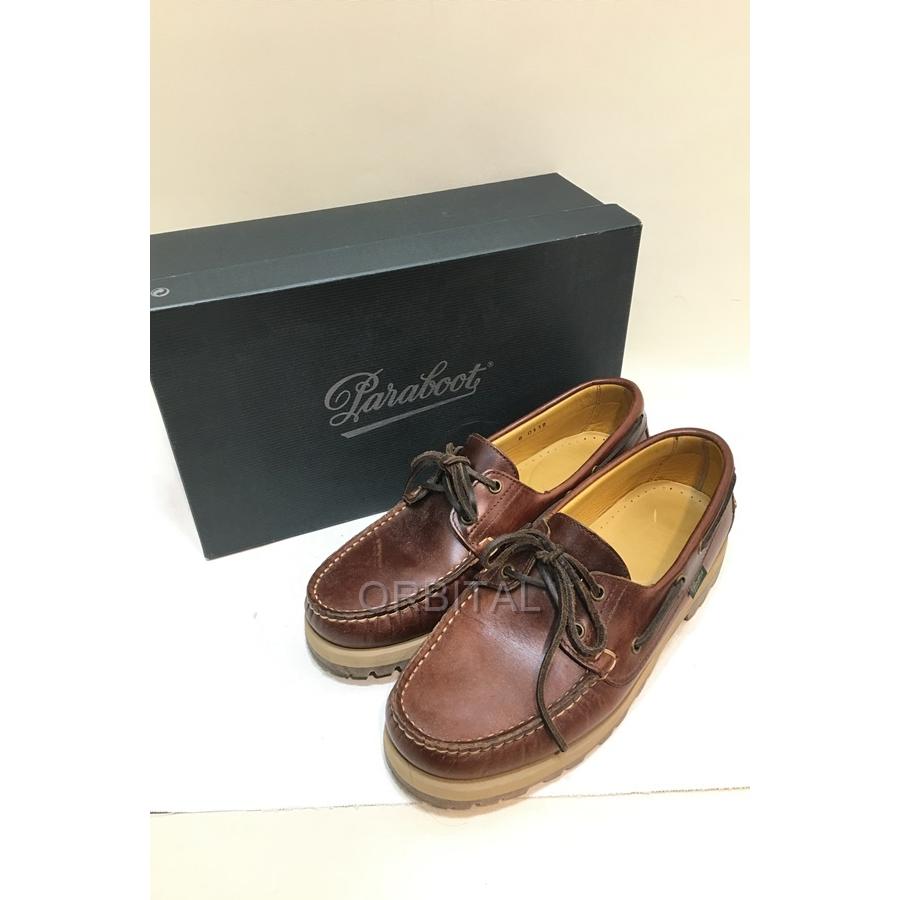 経堂) パラブーツ Paraboot MALO デッキシューズ サイズ8 ブラウン 