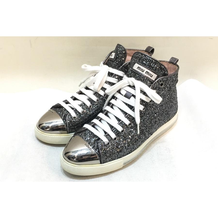 経堂 ミュウミュウ Miumiu ラメ スチールトゥ スニーカー サイズ36 5 シルバー レディース Kyd Sh Cycle Paradise 通販 Yahoo ショッピング