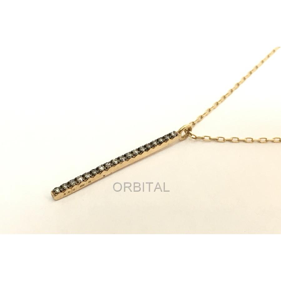 経堂) Hirotaka ヒロタカ ダイヤモンドバーネックレス K10YG 美品  