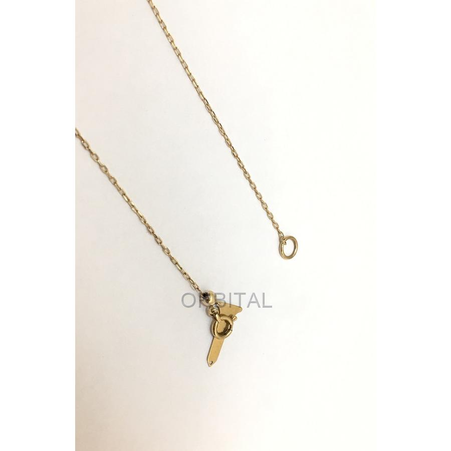 経堂) Hirotaka ヒロタカ ダイヤモンドバーネックレス K10YG 美品  