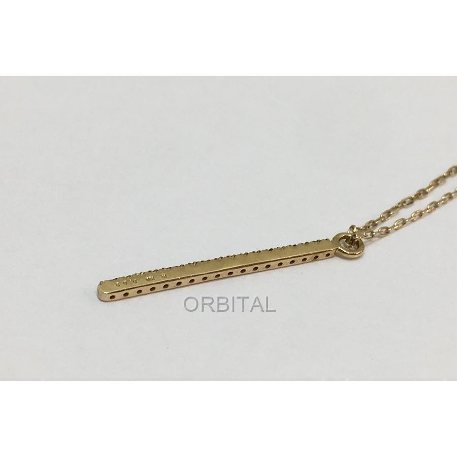 経堂) Hirotaka ヒロタカ ダイヤモンドバーネックレス K10YG 美品  