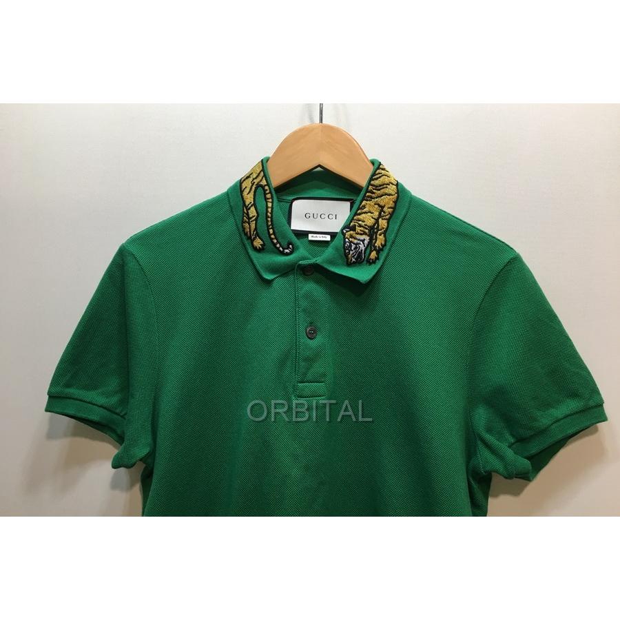 【入手困難】GUCCI ポロシャツ　虎　タイガー　刺繍　ホワイト　極美品　L GUCCIグッチ虎タイガーポロシャツ Mサイズ