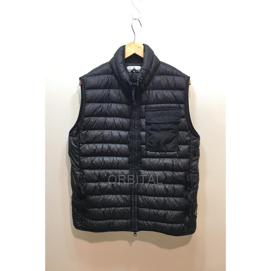 STONE ISLAND ブラック ジップアップベスト