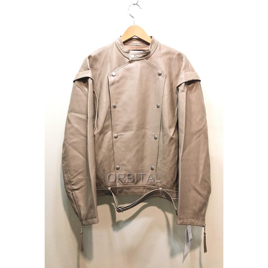 AMERI ベージュレザージャケット アメリヴィンテージ]［アメリ]レトロフェイクレザージャケット