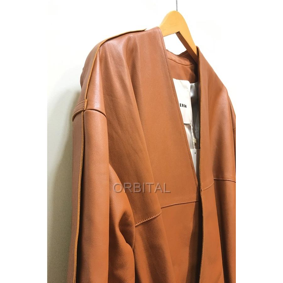 AERON 経堂) アーロン Aeron Bocon belted wrinkled レザー ジャケット 