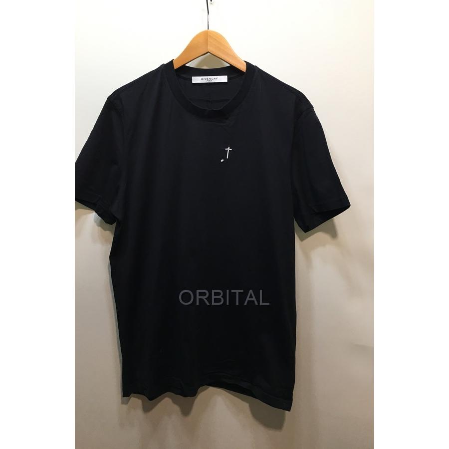 経堂) GIVENCHY ジバンシィ レザークロスモチーフ Tシャツ 半袖 丸首 