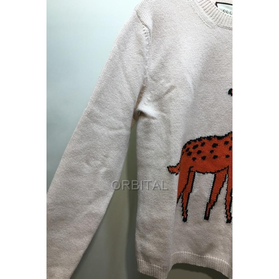 ブランド 経堂) GUCCI グッチ GGロゴ ニットセーター 鹿 長袖 丸首 
