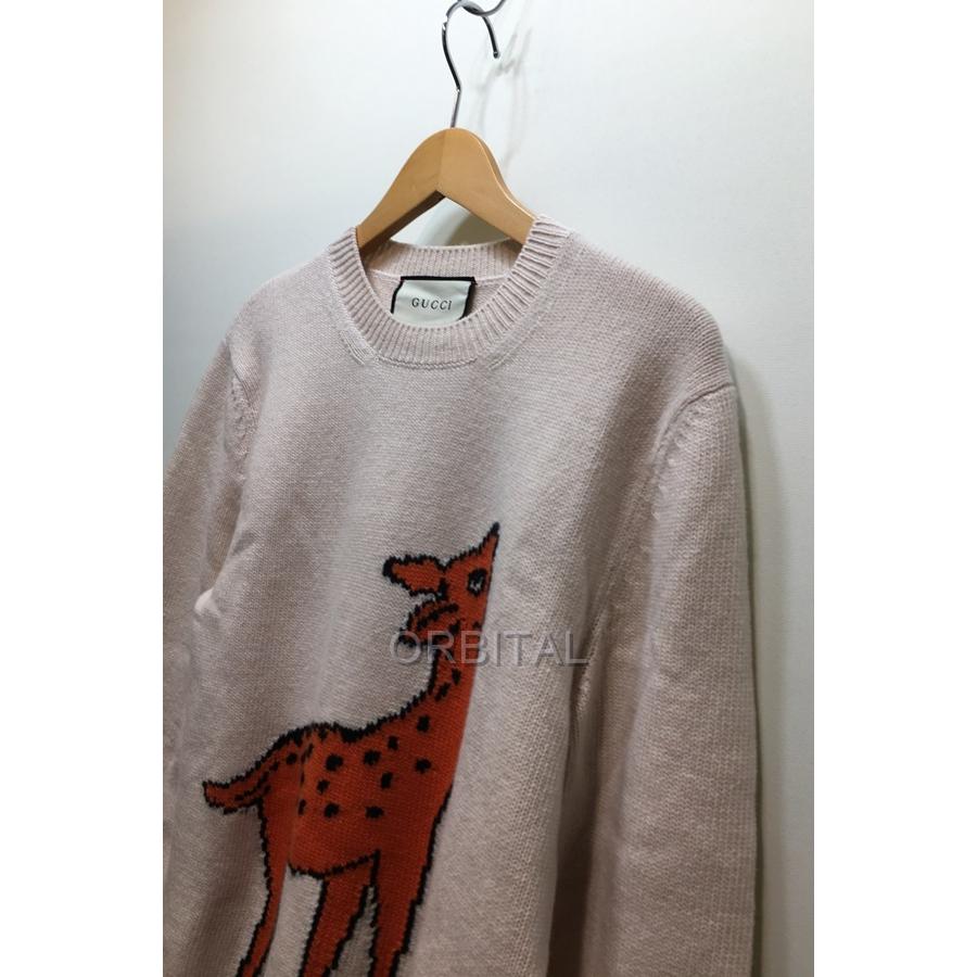 ブランド 経堂) GUCCI グッチ GGロゴ ニットセーター 鹿 長袖 ブランド 経堂) GUCCI グッチ GGロゴ ニットセーター 鹿 長袖