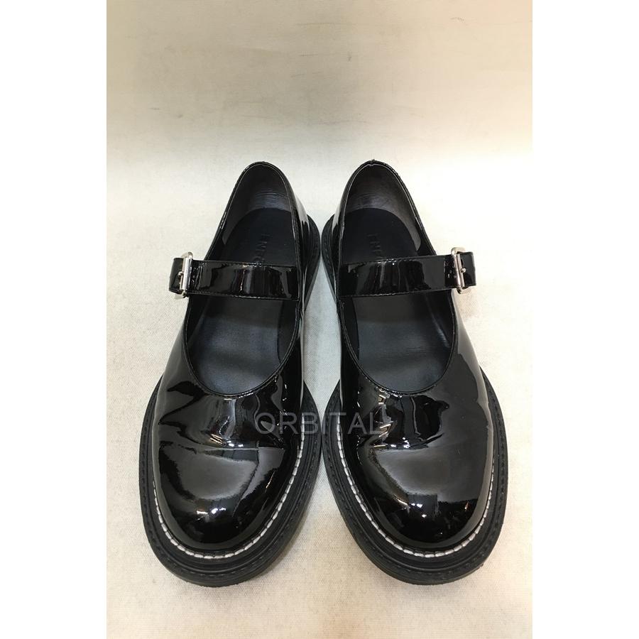 経堂) ENFOLD エンフォルド 21SS エナメルストラップシューズ ブラック 