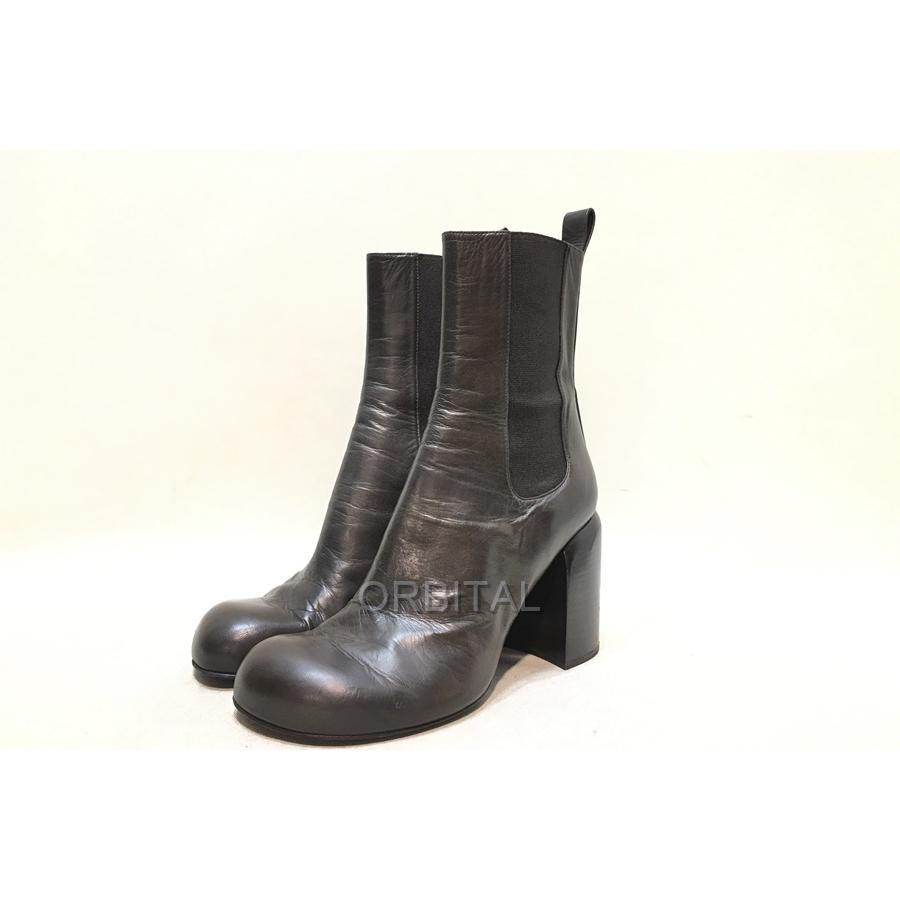 ブランド 経堂) Jil Sander ジルサンダー レザーショートブーツ 