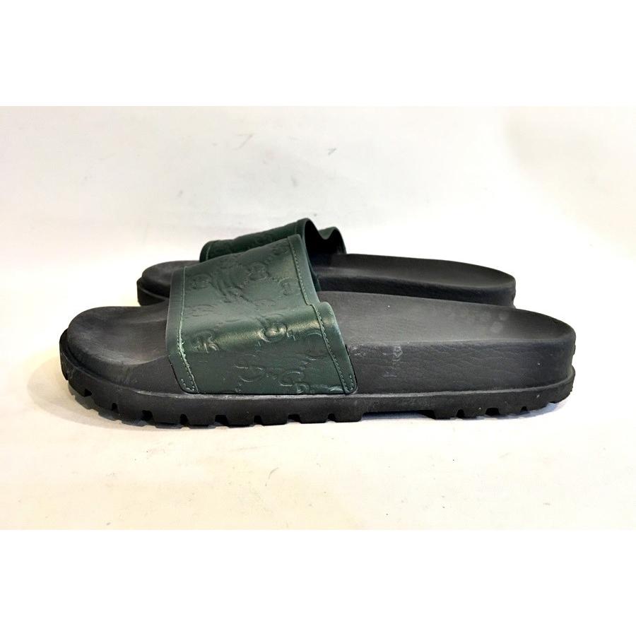ダブルG 二子玉) グッチ GUCCI 431070 GG柄シグネチャーレザーサンダル 
