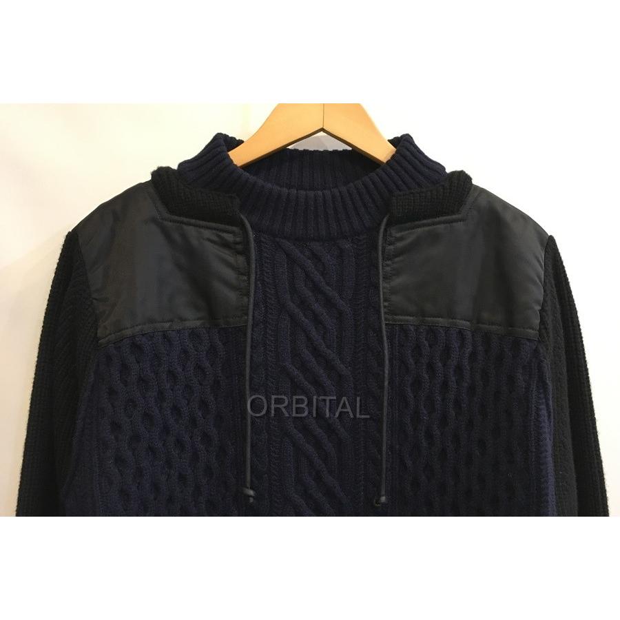二子玉) サカイ Sacai 18AW コントラストパネルセーター ナイロン 