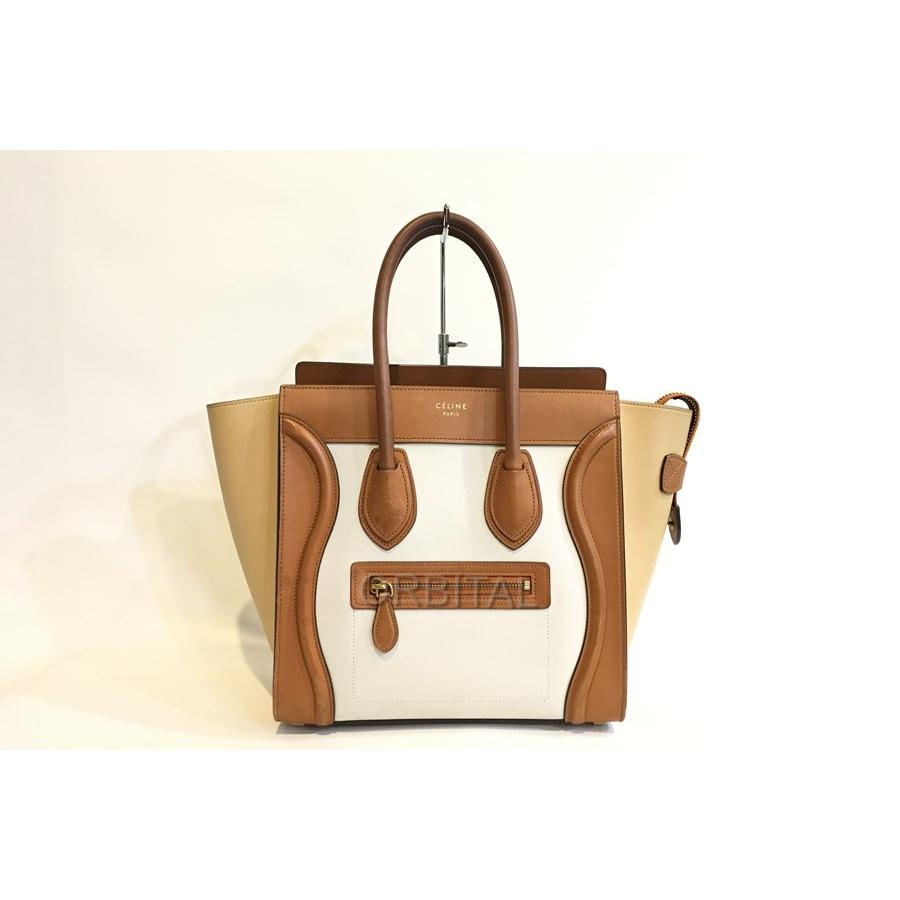 二子玉) セリーヌ CELINE ラゲージマイクロショッパー トート ブラウン 