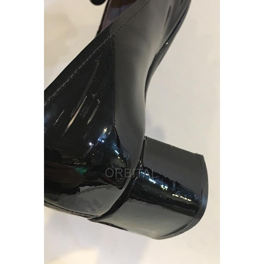 ブランド 二子玉) プラダ PRADA エナメルリボンパンプス ロゴ ヒール 