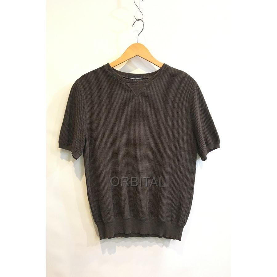 二子玉 スリードッツ Three Dots 半袖サーマルニット メンズ セーター M カーキ ワッフル トップス ショートスリーブ Nkt Ms Cycle Paradise 通販 Yahoo ショッピング