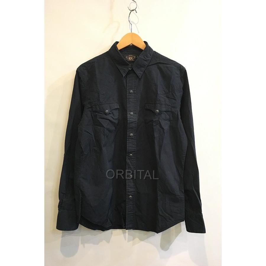 二子玉) ダブルアールエル RRL コットンウエスタンシャツ M ネイビー 
