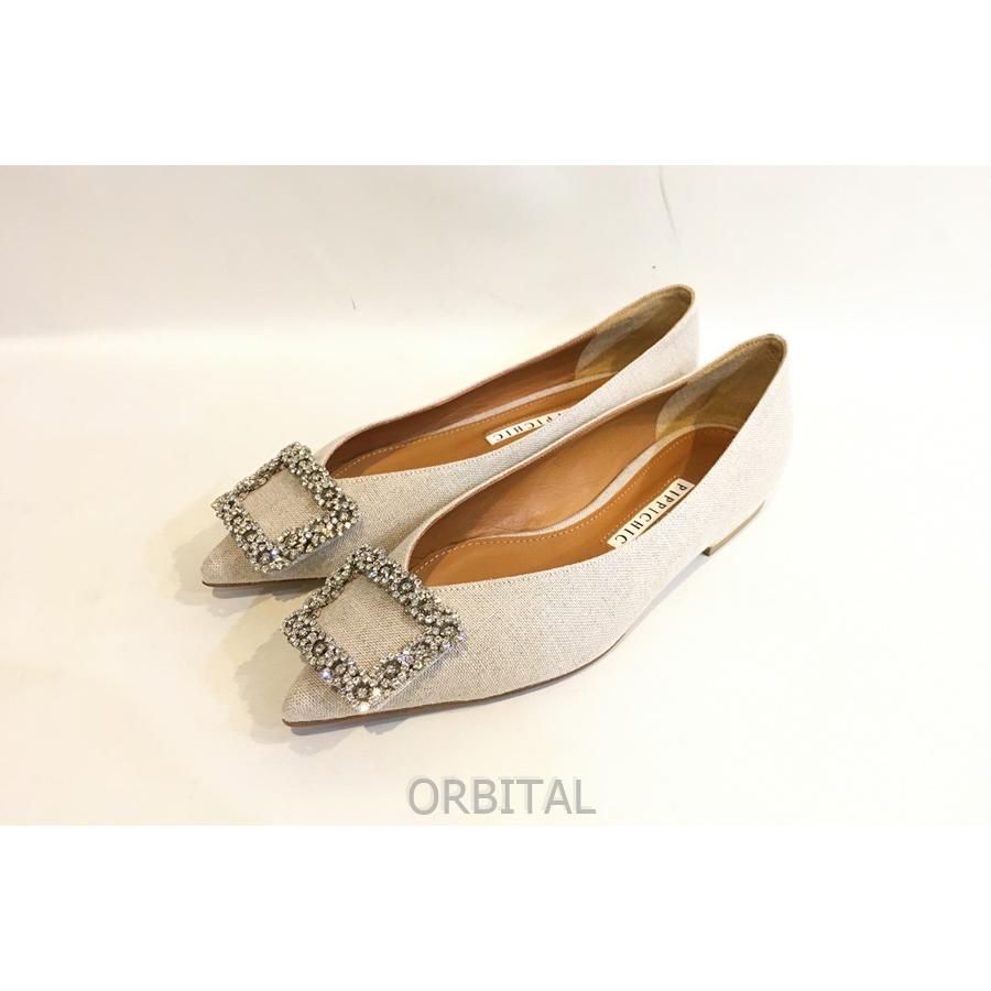 二子玉) ピッピシック PIPPICHIC ビジューパンプス フラット  