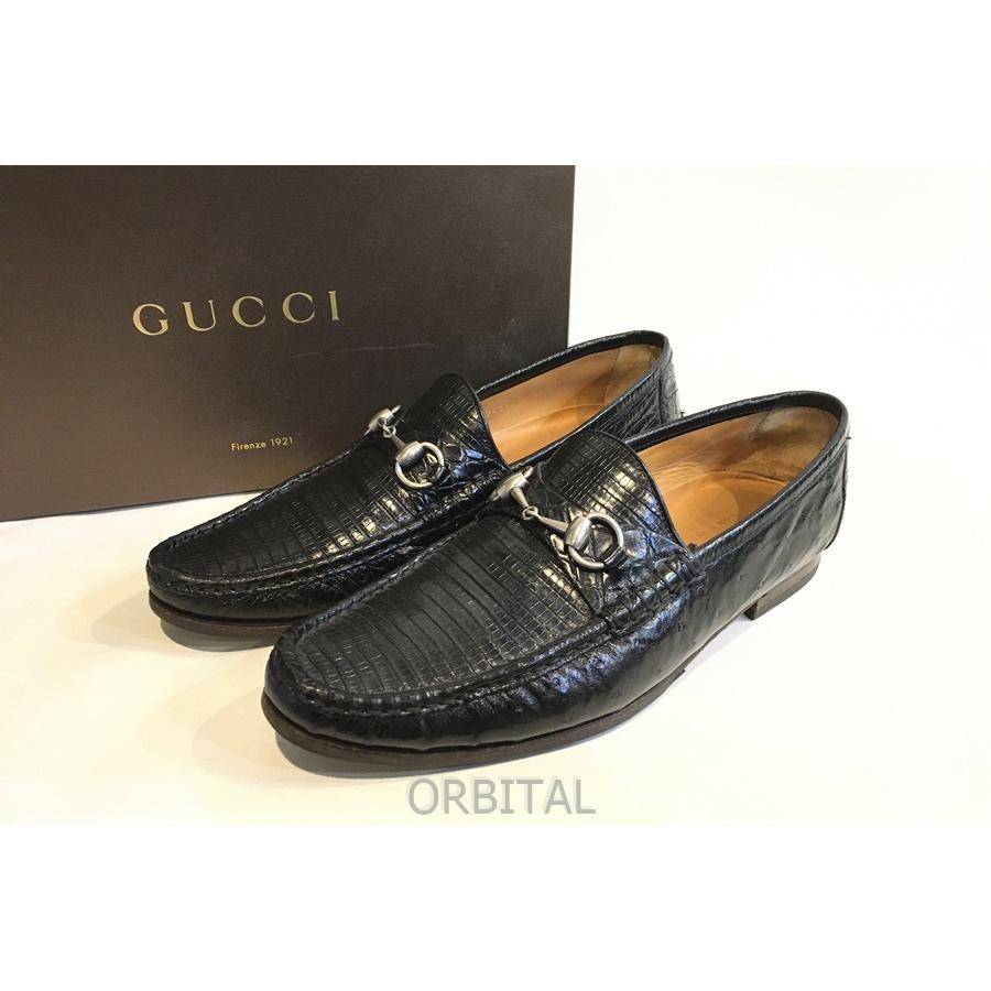 二子玉) GUCCI グッチ リザード×オーストリッチ×クロコ ビット