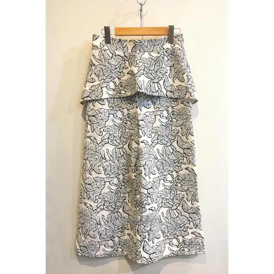 二子玉) BALENCIAGA バレンシアガ フラワープリントペプラムワイド 