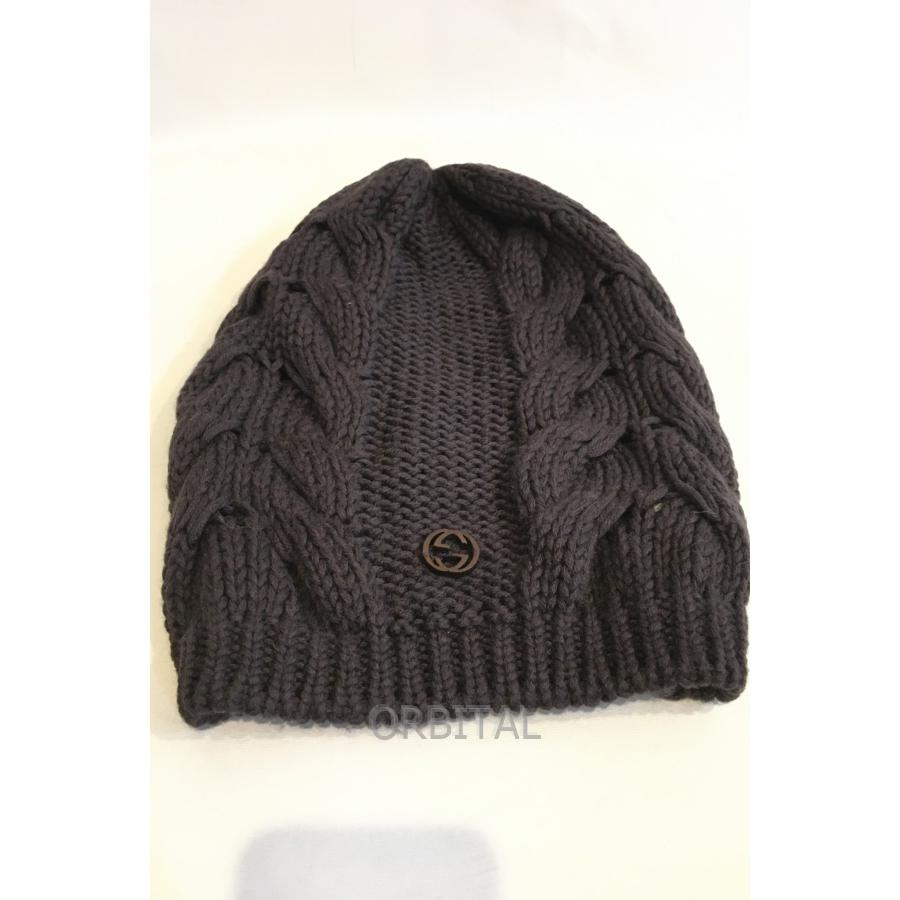 二子玉) グッチ Gucci ウールケーブル編みニットキャップ ニット帽 