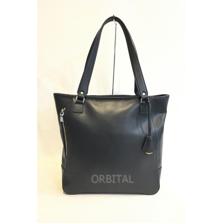 二子玉) アニアリ aniary レザートートバッグ ハンド 牛革 ネイビー  