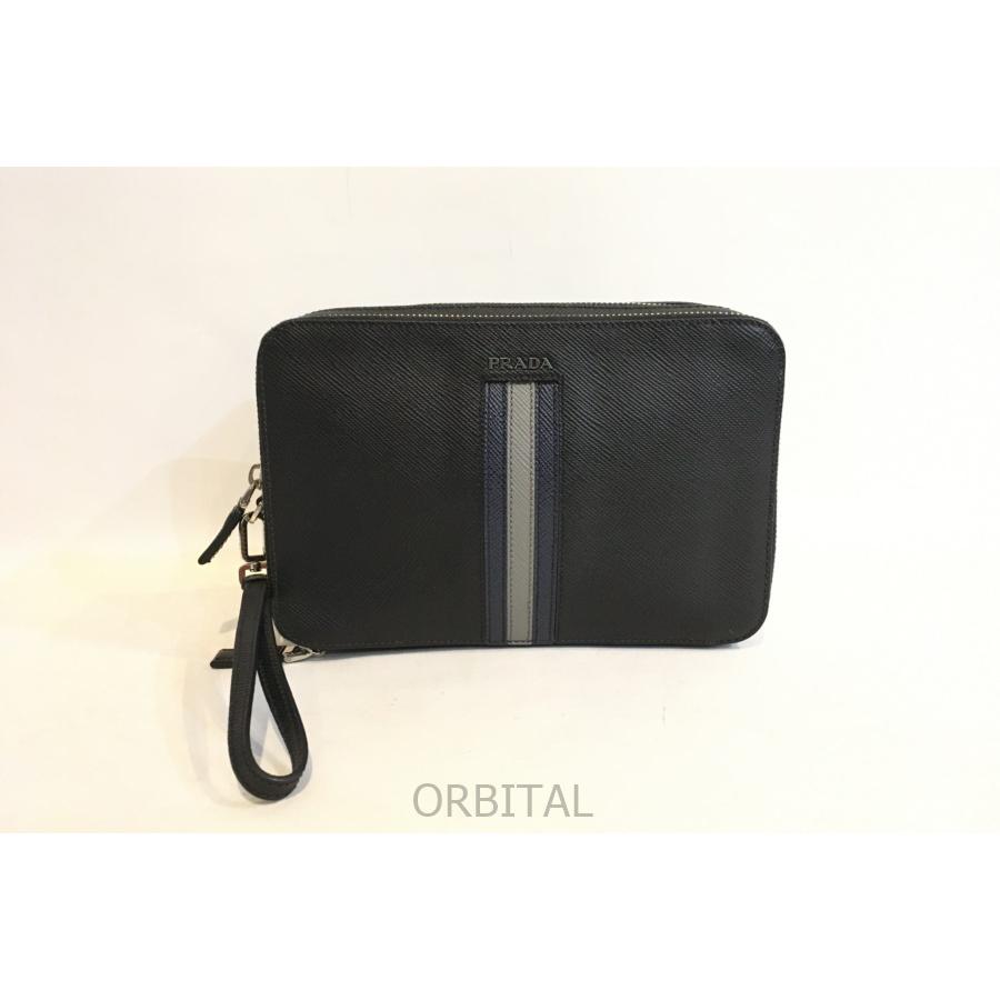 ブランド 二子玉) プラダ PRADA サフィアーノクラッチバッグ 2VF052 
