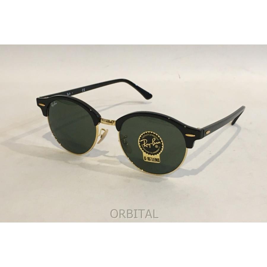 二子玉) RAYBAN レイバン ORB4246 未使用 クラブラウンドクラシック クラブマスターサングラス ブラック×グリーン