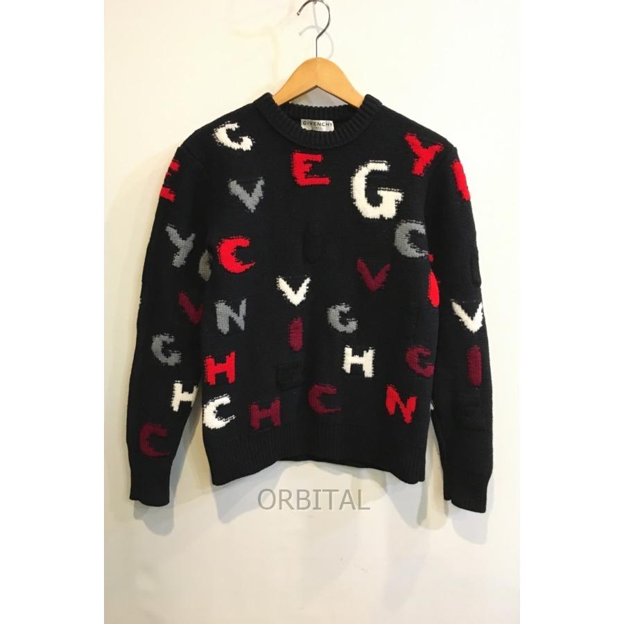 ブランド 二子玉) GIVENCHY ジバンシィ ロゴウールクルーネックニット 