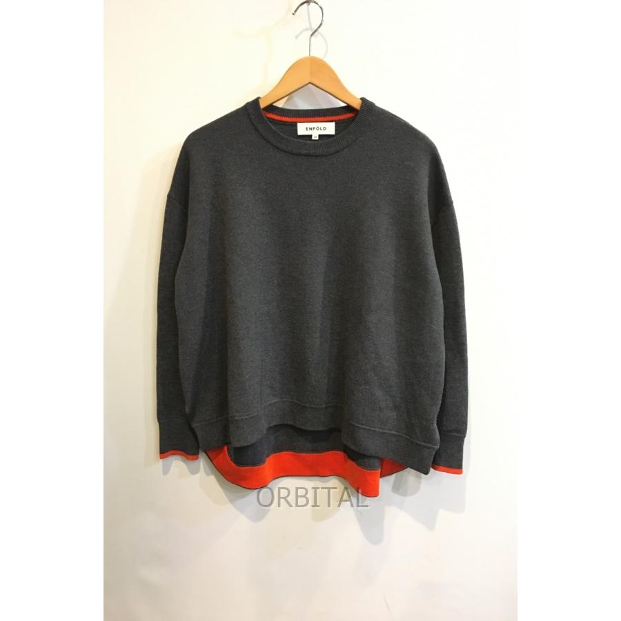二子玉) ENFOLD エンフォルド ウールクルーネックニットプルオーバー 
