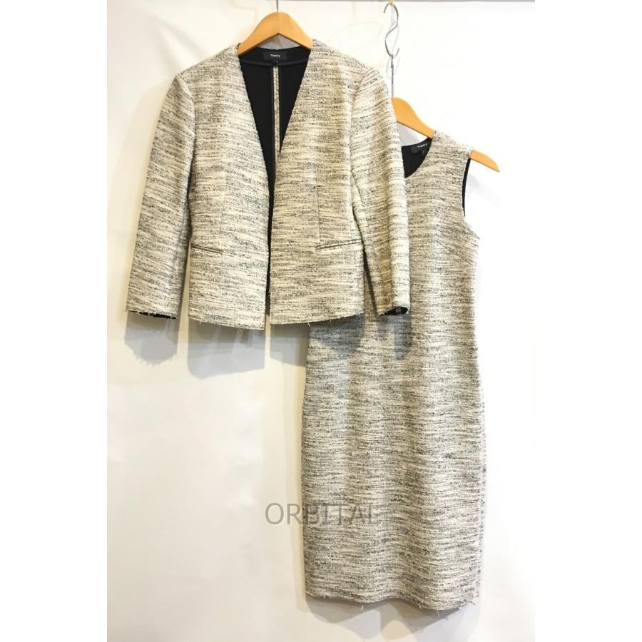二子玉) Theory セオリー ツイードワンピースジャケットセットアップ  
