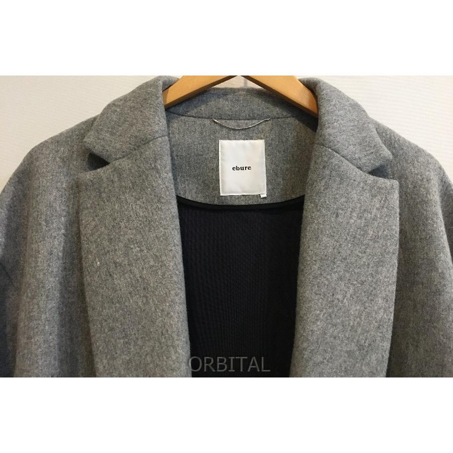 美品 ebure ウールボンディングコート オーバーサイズ 36 グレー