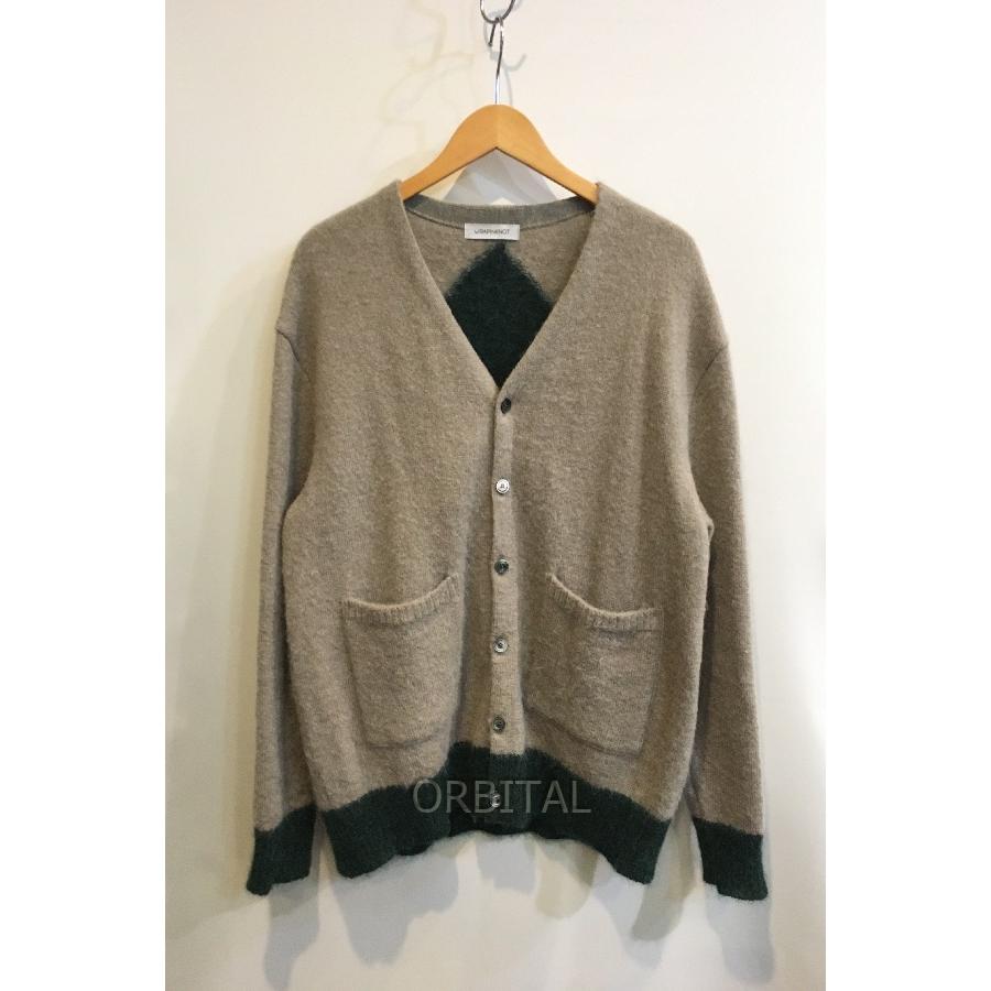 二子玉) WRAPINKNOT ラッピンノット ダイヤ柄カーディガン Vネック