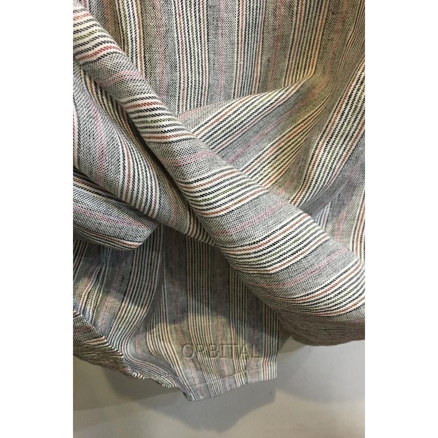 ブランド 二子玉) Uhr ウーア 未使用 リネンストライプバックルロング  