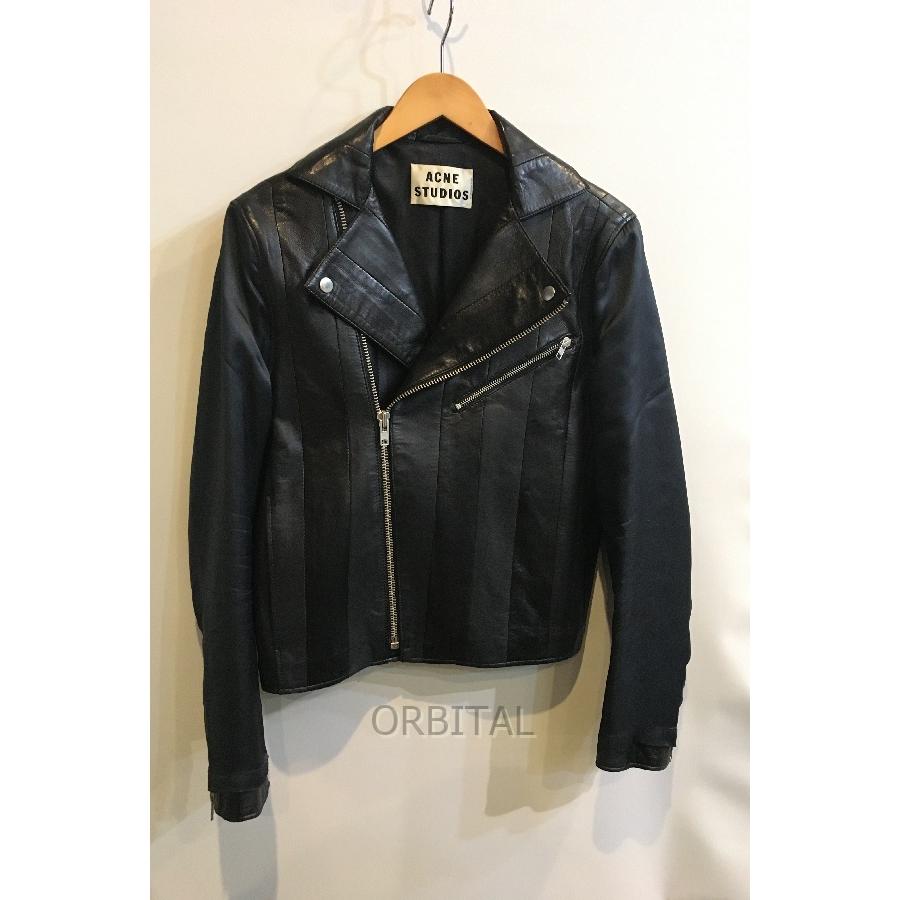 二子玉 Acne Studios アクネストゥディオズ 袖レイヤードラムレザーライダース 革ジャン ブラック メンズ 46 Nkt Ms Cycle Paradise 通販 Yahoo ショッピング