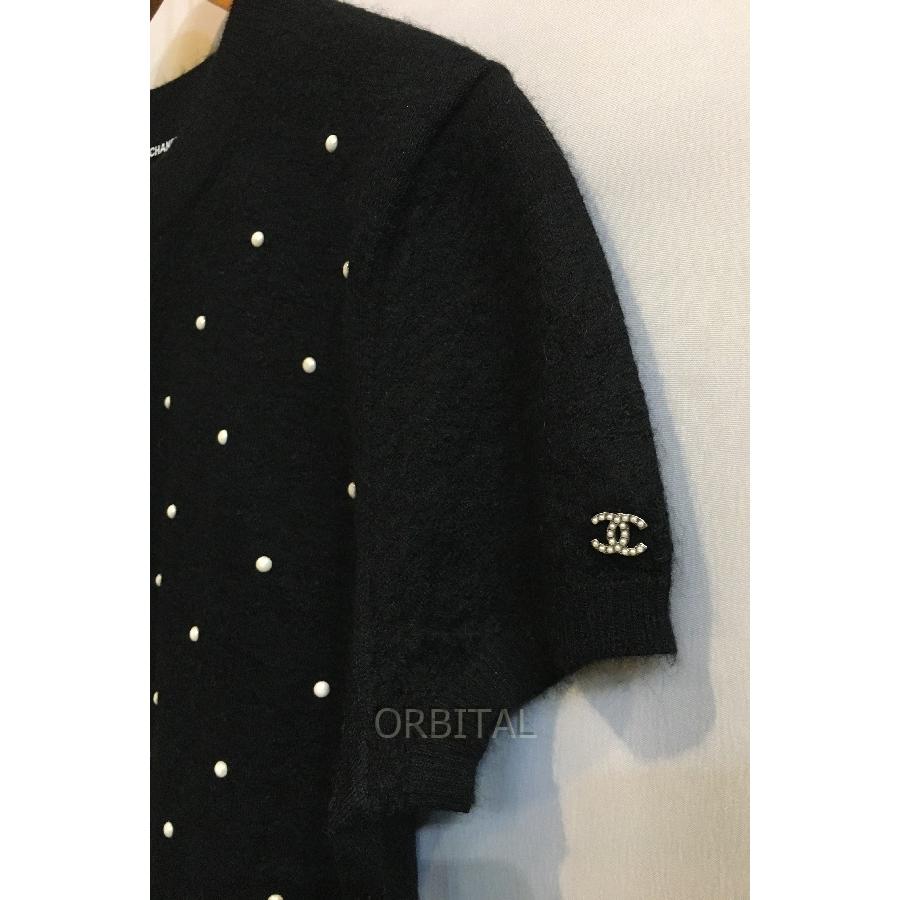 ブランド 二子玉) CHANEL シャネル モヘヤカシミアパールニット ドット  