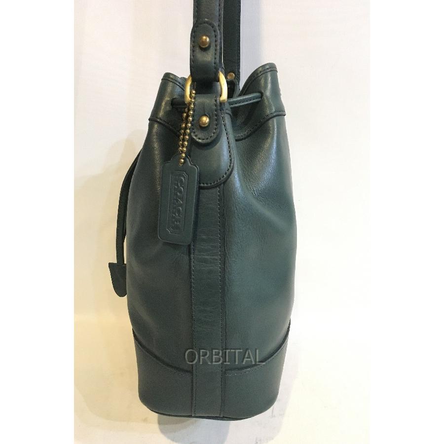 ブランド 二子玉) COACH オールドコーチ レザーバケットバッグ 巾着 