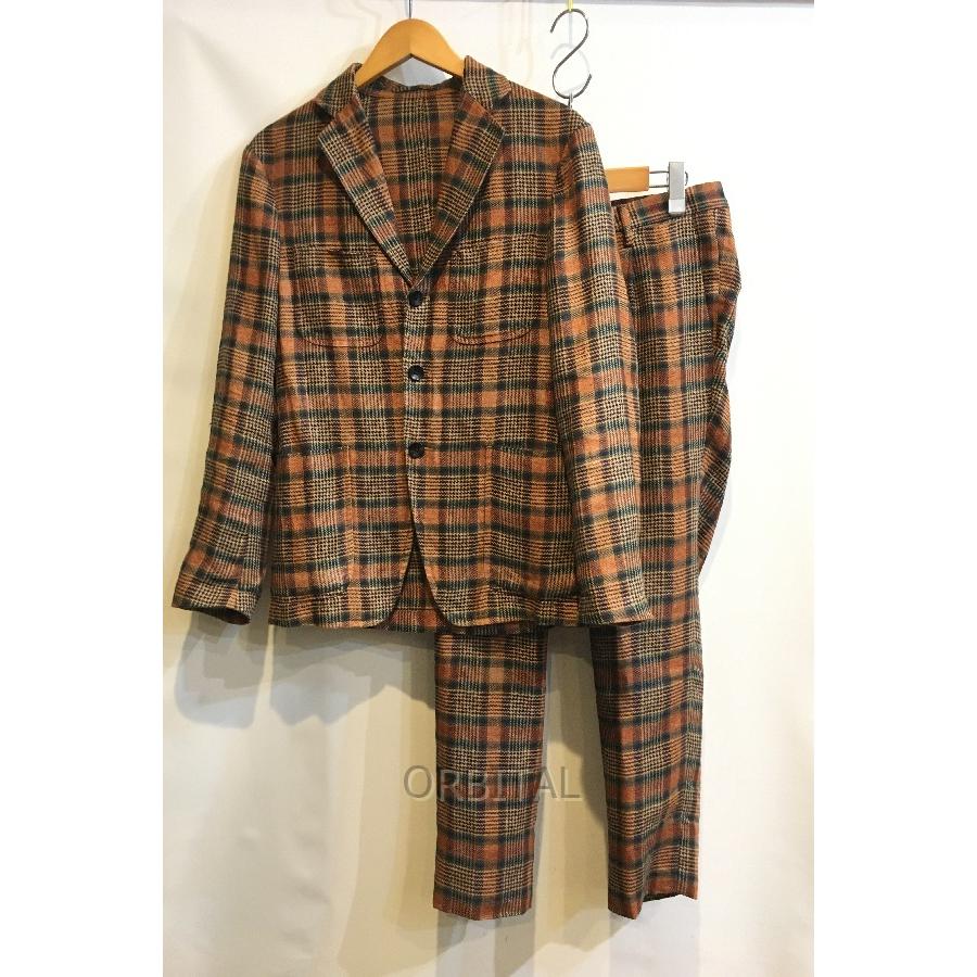 TOMORROWLANDセットアップ／サイズ46／ブラウン系チェック