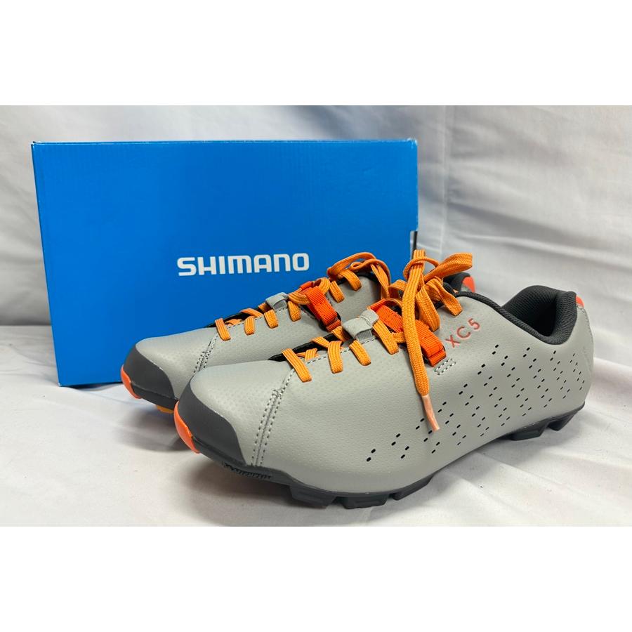未使用 SHIMANO シマノ XC5 GREY/ORANGE 25.2cm ビンディングシューズ