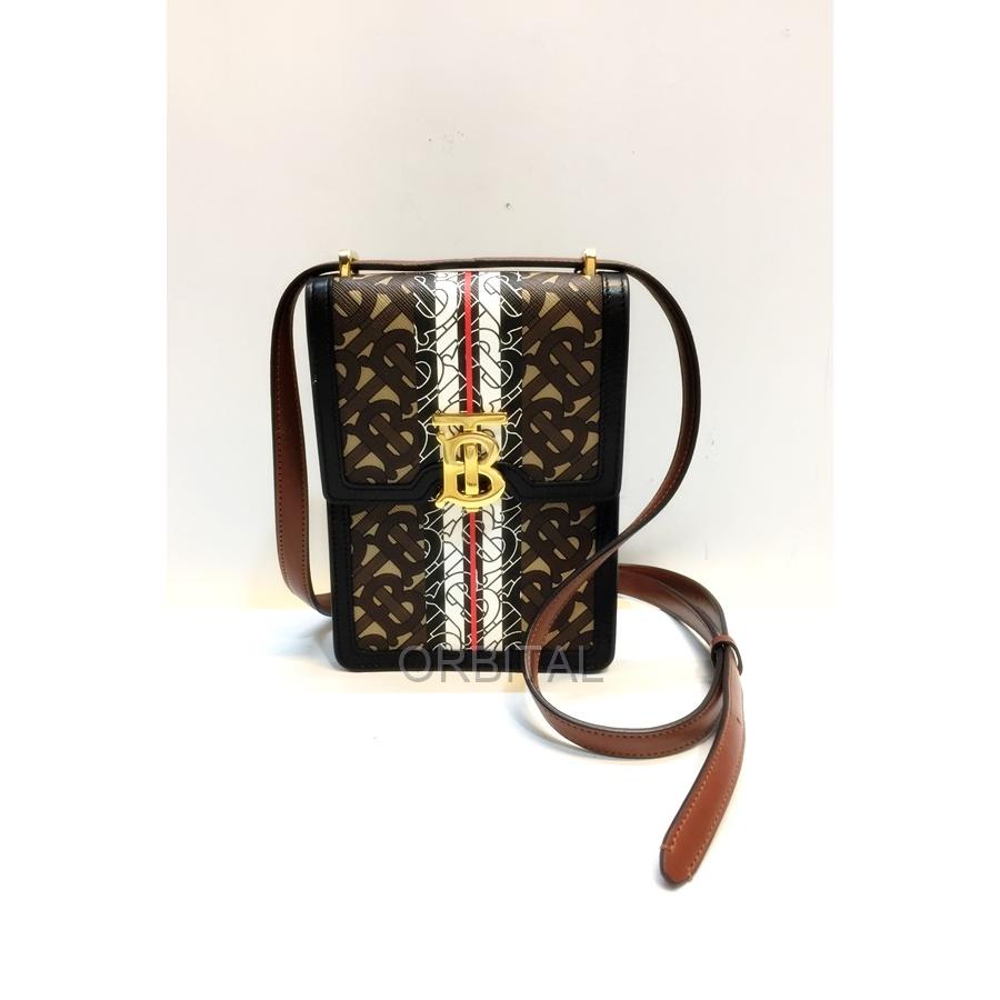 BURBERRY モノグラムストライプ Eキャンバス ショルダーバッグ