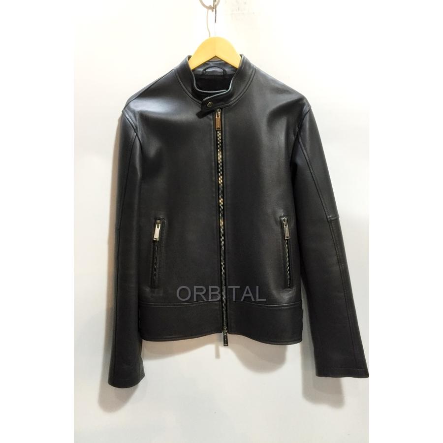 極美品□ディースクエアード 馬革 ホースハイド レザージャケット 黒
