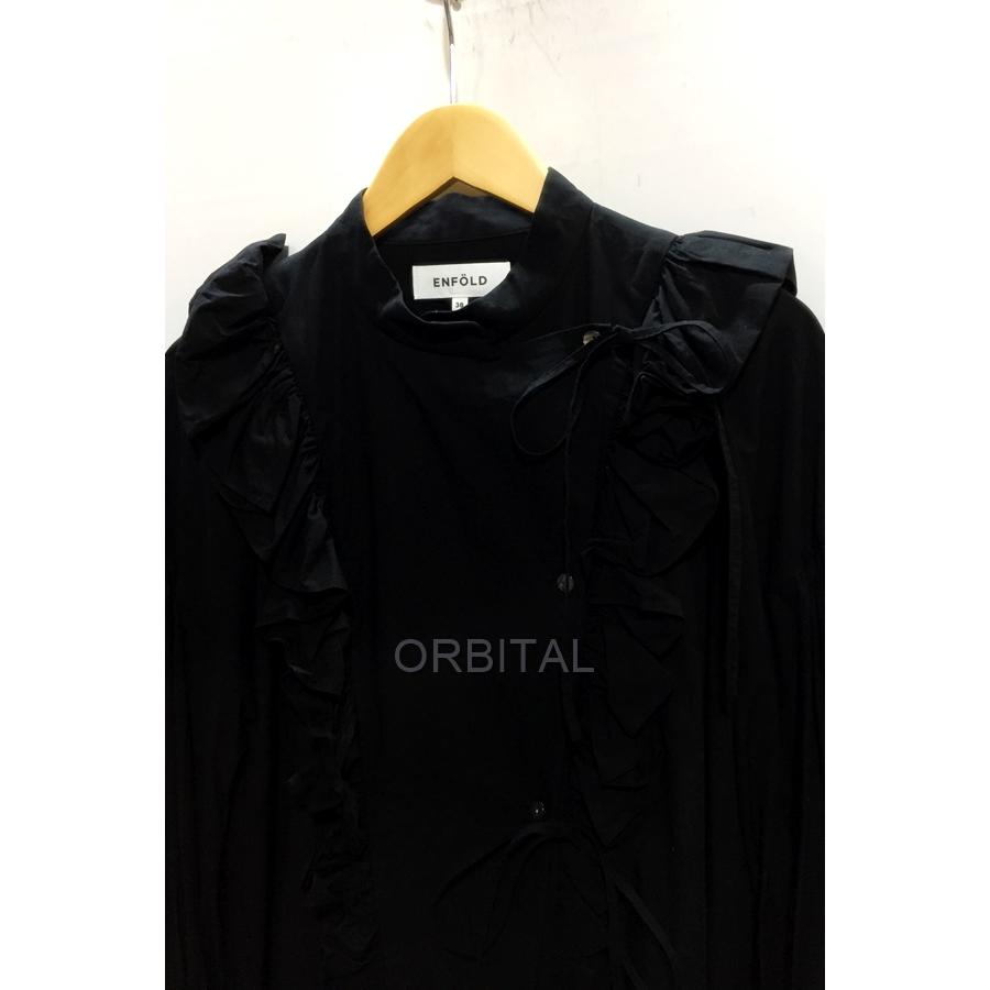 ENFOLD SOMELOS フリルオーバーブラウス ブラック 黒 【公式通販】