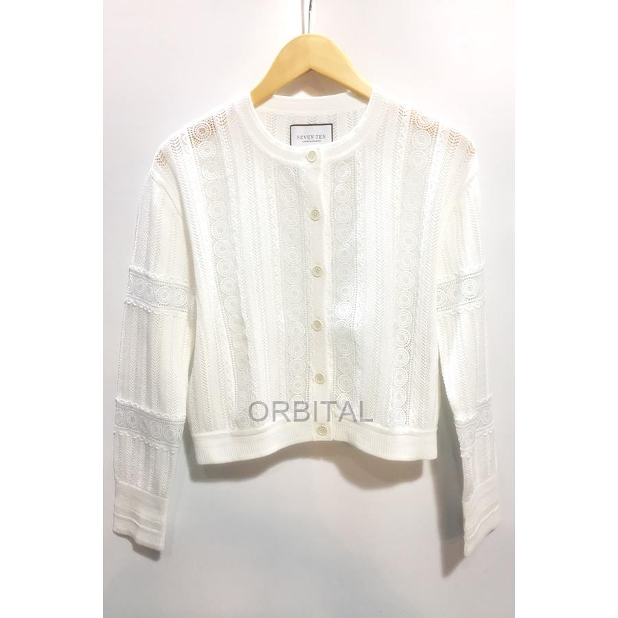 seventen by kawahito miho レースアイレットカーディガン