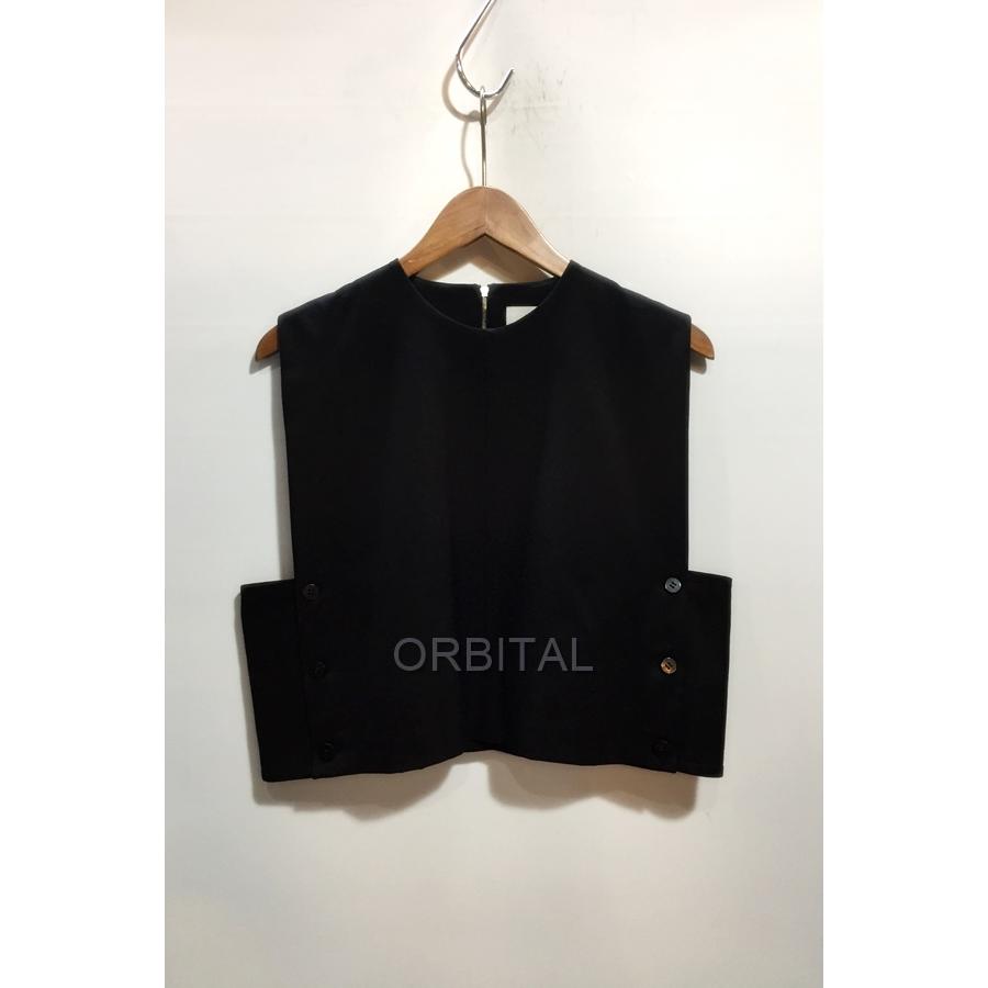 HYKEハイク CREW NECK CROP TOP ベスト HYKE（ハイク） 代官山)HYKE CROP TOP クロップトップ ベスト ブラック