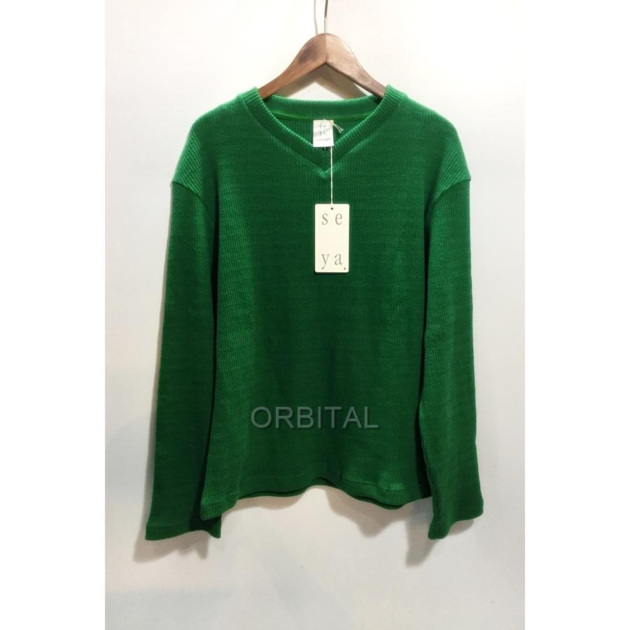 代官山)seya. セヤ 22SS DRY RIB SWEAT ドライ リブトップス Vネック 