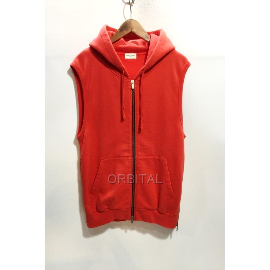 SAINT LAURENT エディ期 スタッズ加工ノースリーブスウェット 黒