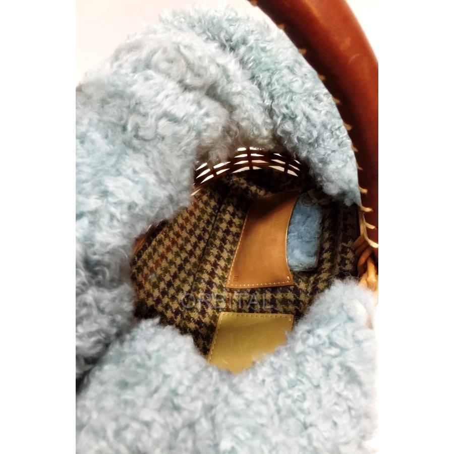 【美品】ebagos エバゴス　カゴバッグ　ハンドバッグ　ムートン UNITED ARROWS 代官山)ebagos エバゴス ムートン 被せかごバッグ