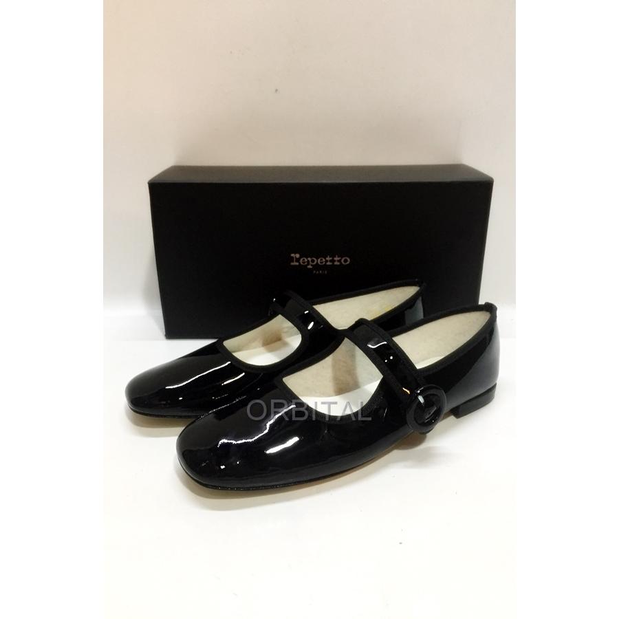 美品】repetto☆パテントレザーパンプス☆24cm☆ブラック 黒☆ 【公式