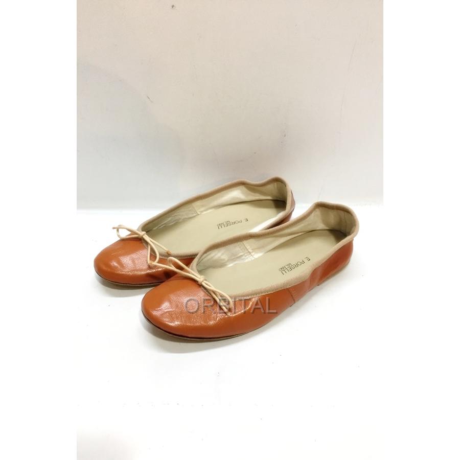 ポルセリ バレエシューズ ブラウン 37 porselli